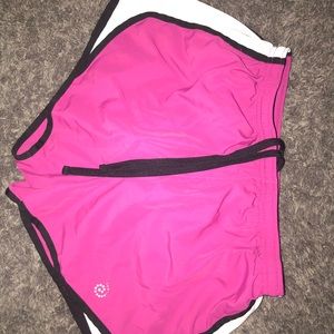 Pink and black shorts
